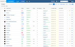 NoCRM interface of B2B CRM Tool